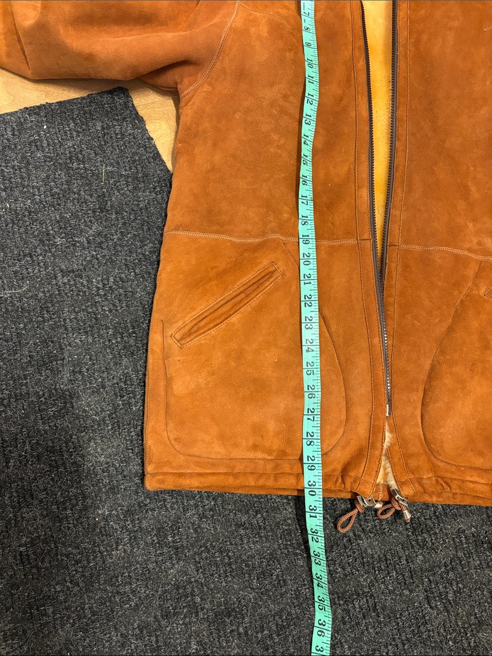Classic Brown Shearling-Trim Women's Coat - Picture 13 of 13